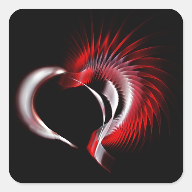 Metal Heart Square Sticker (Front)