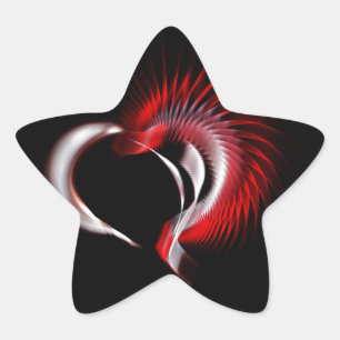 Metal Heart Star Sticker