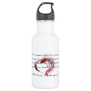 Metal Heart with Shakespeare's sonnet 18 532 Ml Water Bottle