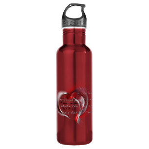Metal Heart with Shakespeare's sonnet 18 710 Ml Water Bottle