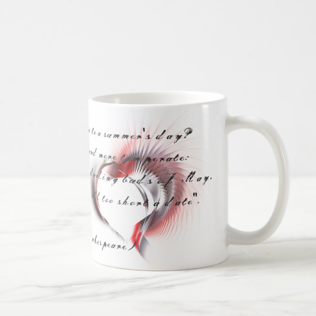Metal Heart with Shakespeare's sonnet 18 Coffee Mu Coffee Mug (Right)