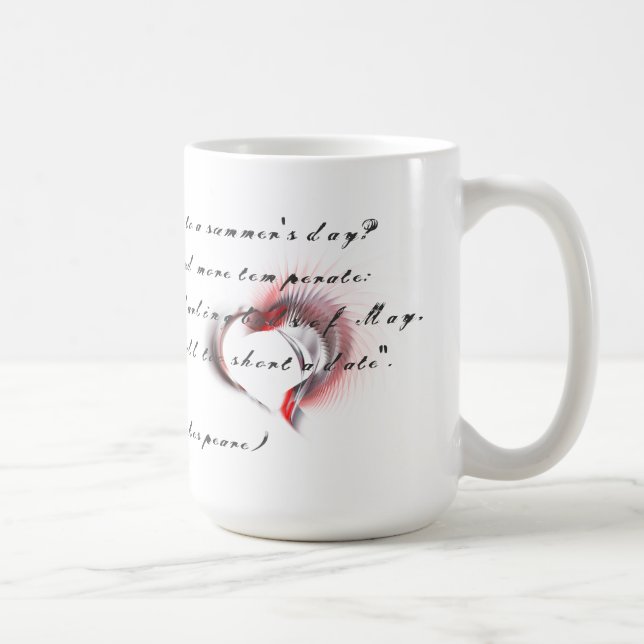 Metal Heart with Shakespeare's sonnet 18 Coffee Mug (Right)