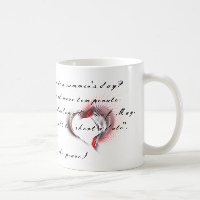 Metal Heart with Shakespeare's sonnet 18 Coffee Mug (Right)