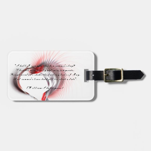 Metal Heart with Shakespeare's sonnet 18 Luggage Tag (Front Horizontal)