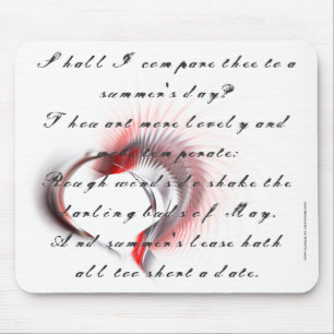 Metal Heart with Shakespeare's sonnet 18 Mouse Mat