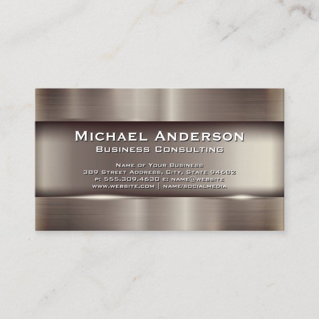 Metal Industrial Background Business Card (Front)