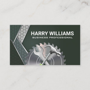 Metal   Industrial Saw Hammer   Industrial Business Card