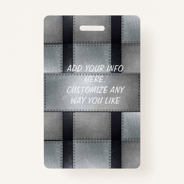 Metal Inspired Employee Badge ID Badge (Front)