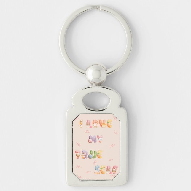 Metal Keychain | I Love My True Self (Front)