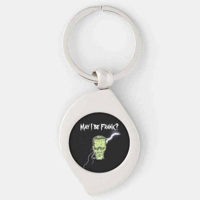 Metal Keychain, May I Be Frank, Frankenstein Key Ring (Front)
