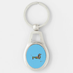 Metal Keychain with Dachshund