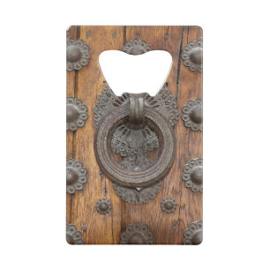 Metal Knocker on Old Wooden Door