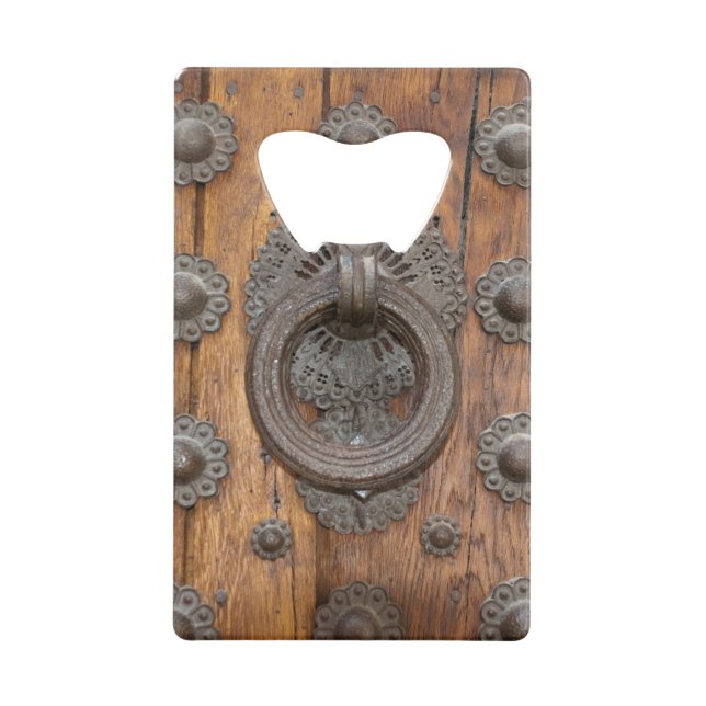 Metal Knocker on Old Wooden Door (Front)