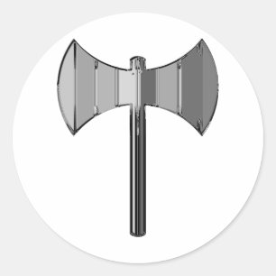 Metal Labrys Classic Round Sticker