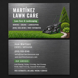 Metal Lawn Care & Landscaping Professional Business Card