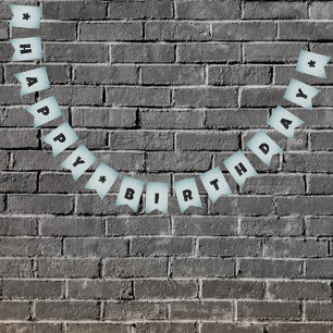 Metal Look Birthday / Any Custom Message Male Bunting