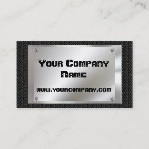 Metal Look Black Carbon Fibre Business Cards