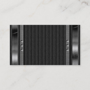 Metal Look Border Carbon Fibre Business Cards