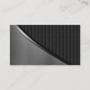 Metal Look Curve Carbon Fibre Business Cards