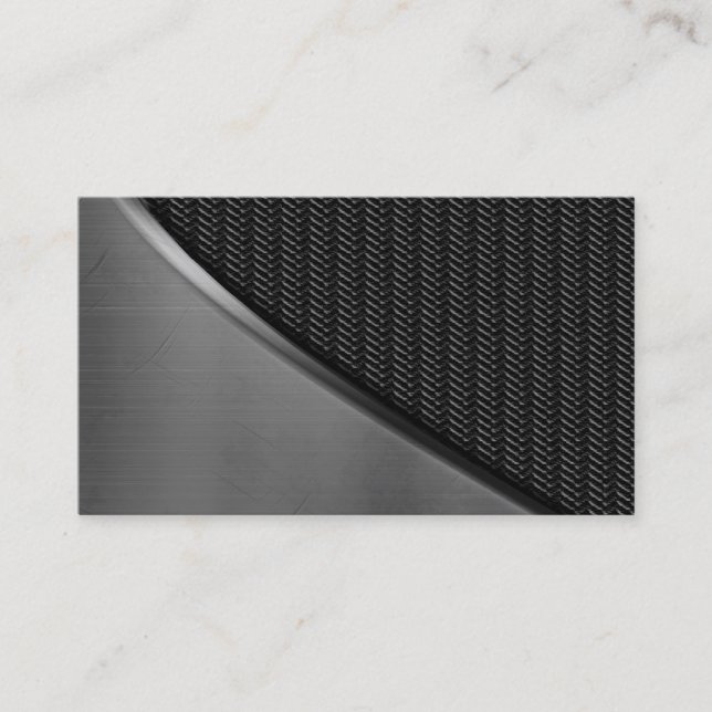 Metal Look Curve Carbon Fibre Business Cards (Front)