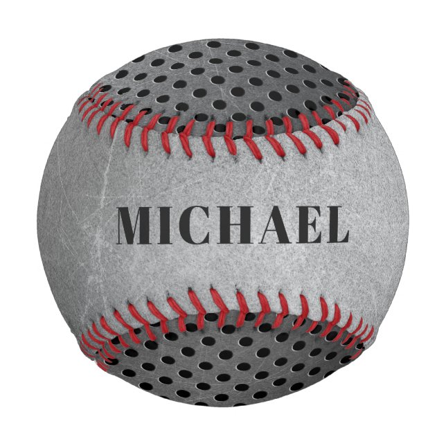 Metal Look custom monogram baseball (Front)