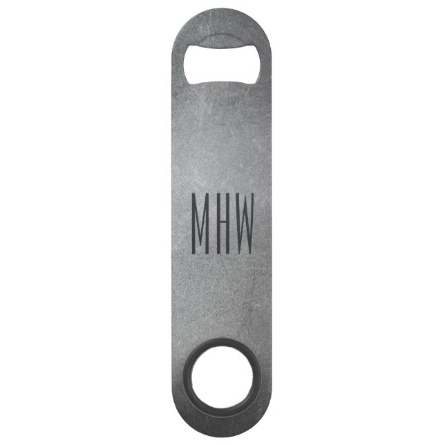 Metal Look custom monogram bottle opener (Front)
