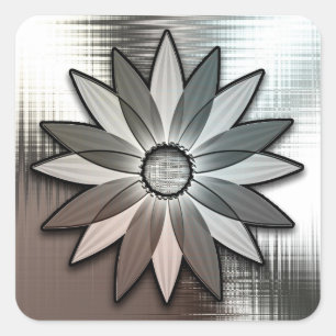 Metal Look Daisy Flower Stickers
