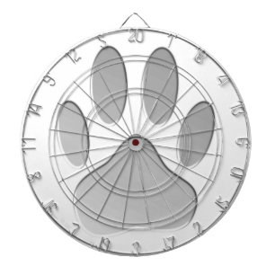 Metal-Look Dog Paw Print Dartboard