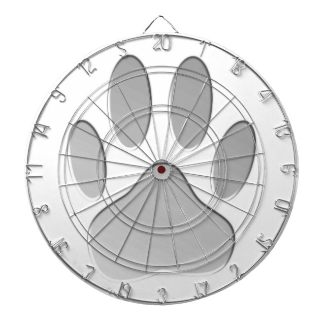Metal-Look Dog Paw Print Dartboard (Front)