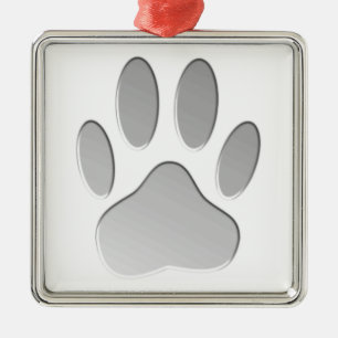 Metal-Look Dog Paw Print Metal Tree Decoration
