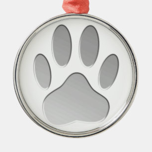 Metal-Look Dog Paw Print Metal Tree Decoration