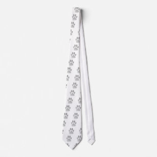Metal-Look Dog Paw Print Tie