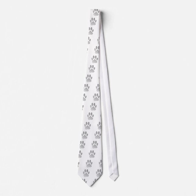 Metal-Look Dog Paw Print Tie (Front)