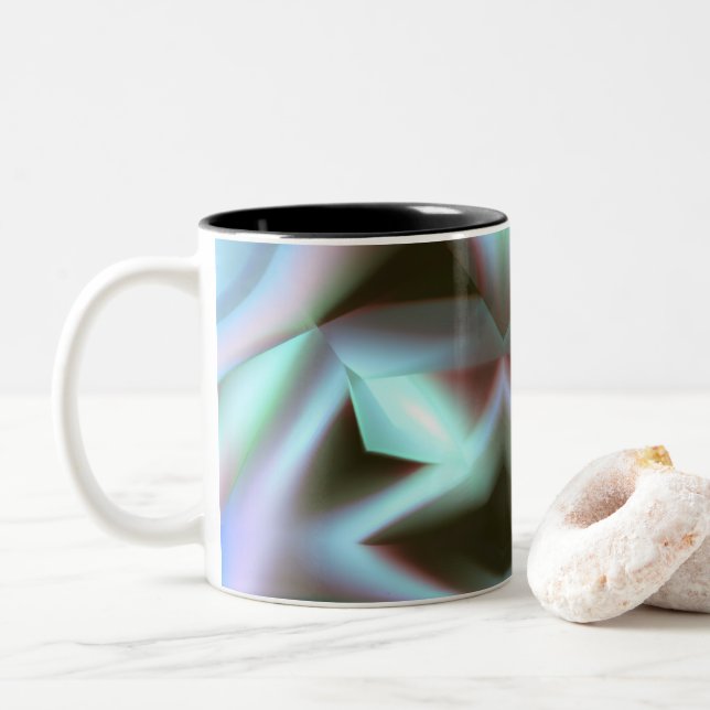 Metal look fun Two-Tone coffee mug (With Donut)