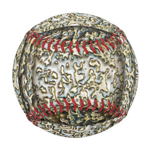 Metal look gold silver burnished steel baseball