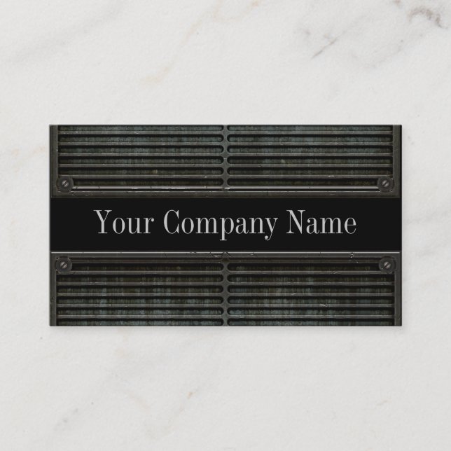 Metal Look Grill Grunge Business Cards (Front)
