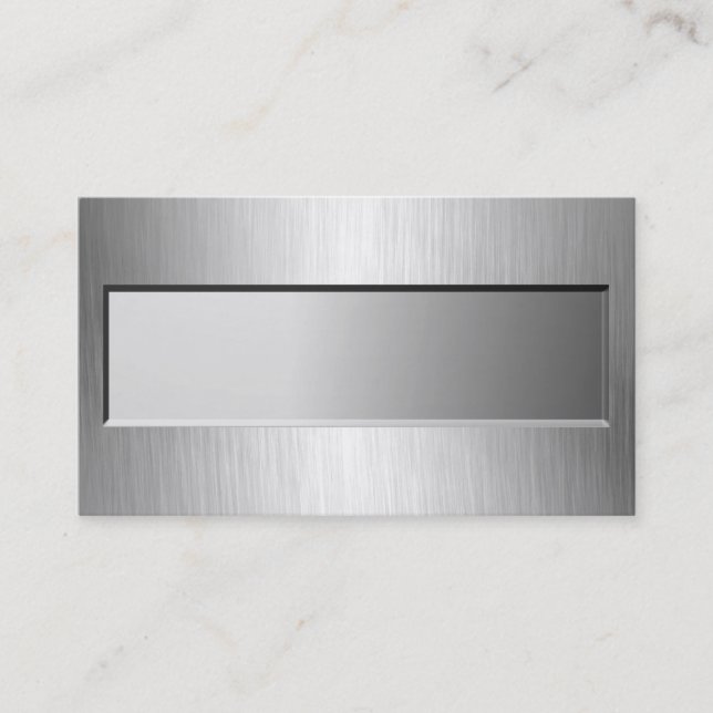 Metal Look Nameplate Business Cards (Front)