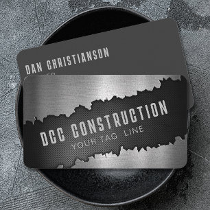 Metal Looking Masculine Modern Minimalist Cool Business Card