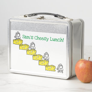 Metal Lunch Box Cheesy Lunch Mice Mouse 