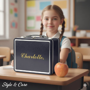 Metal Lunch Box with Custom Name Personalisation