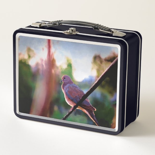Metal Lunchbox | Morning Dove | Classic Design (Front)