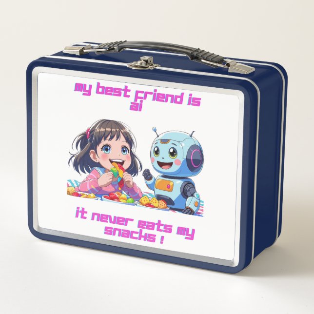 Metal Lunchbox-"My Best Friend is AI Metal Lunch B Metal Lunch Box (Front)