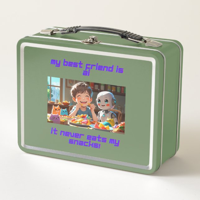 Metal Lunchbox-"My Best Friend is AI Metal Lunch B Metal Lunch Box (Front)