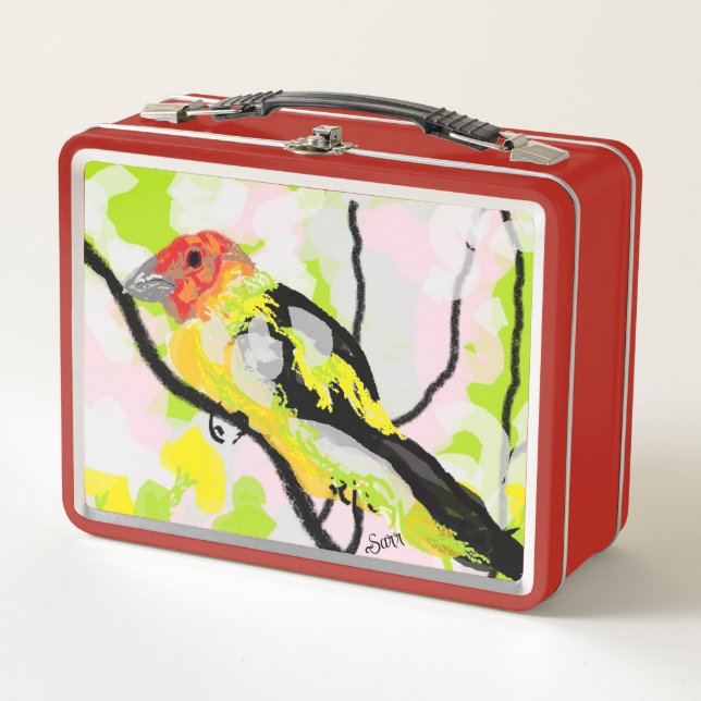 Metal Lunchbox :Tanagers Bird Of Oregon (Front)