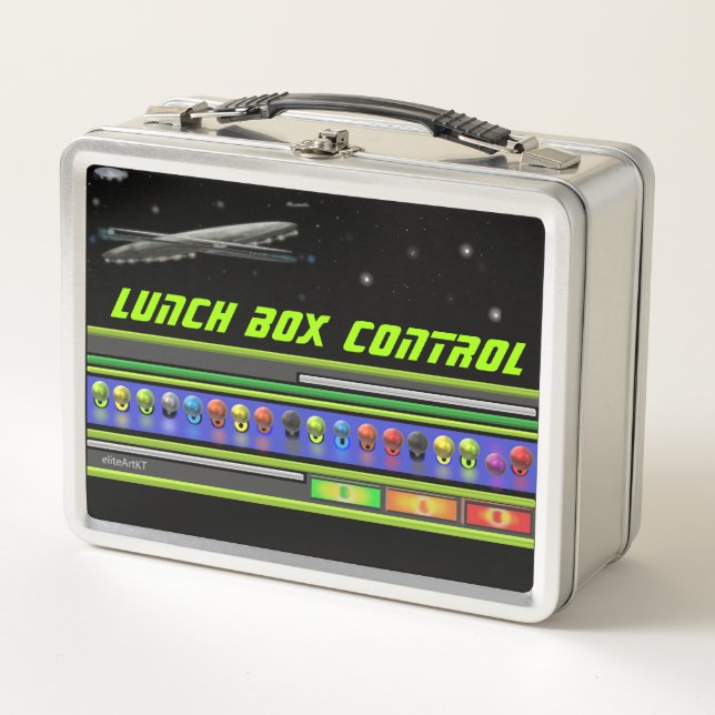 Metal Lunchbox U.F.O SPACE THEME by eliteArtKT (Front)