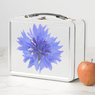 Metal lunchbox with blue cornflower design
