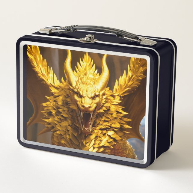 Metal LunchboxChic Black Bag: Timeless Style" "Sle Metal Lunch Box (Front)