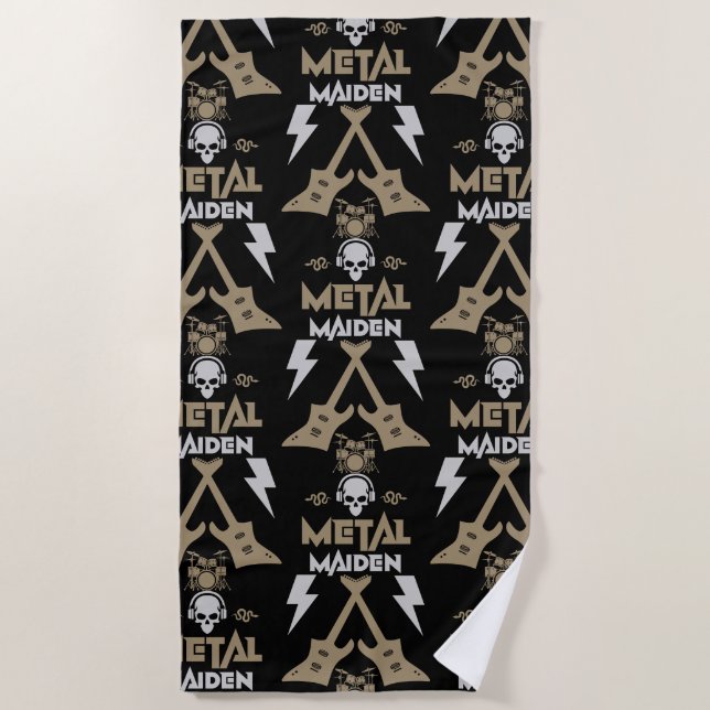 Metal Maiden Music Beach Towel (Front)