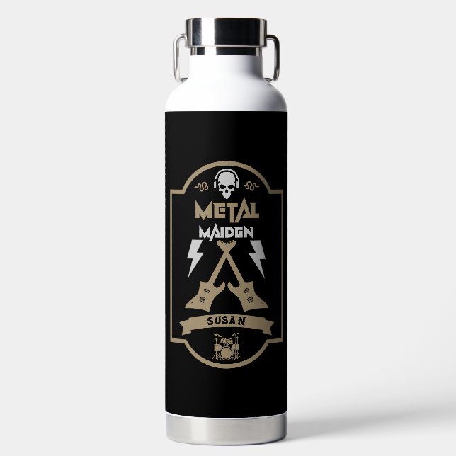 Metal Maiden Music Water Bottle (Front)