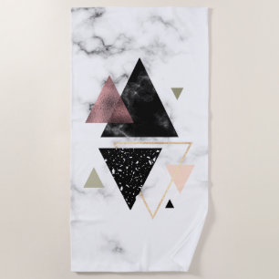Metal Marble Geometric Design Beach Towel